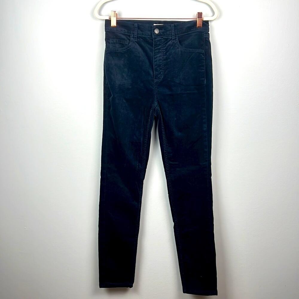 Loft blue velour mid-rise skinny pants size 2/26